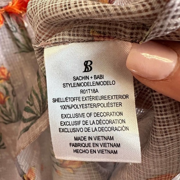 NWT Anthropologie Sachin & Babi Acacia Tasseled Blouse Top Brown Size Medium - Picture 8 of 14